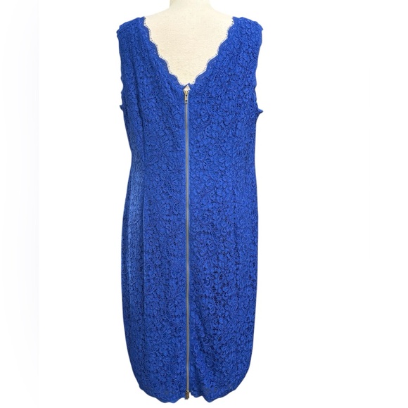 Adrianna Papell Cobalt Blue Lace Cocktail Dress | Size 18W - Picture 4 of 9